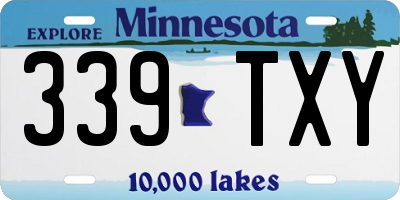MN license plate 339TXY