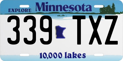 MN license plate 339TXZ