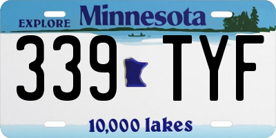 MN license plate 339TYF