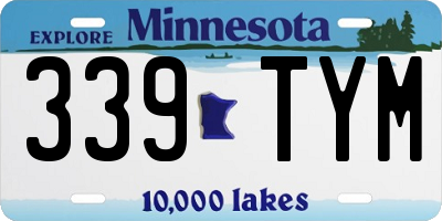 MN license plate 339TYM