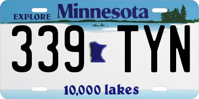 MN license plate 339TYN