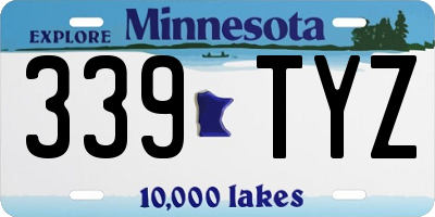 MN license plate 339TYZ