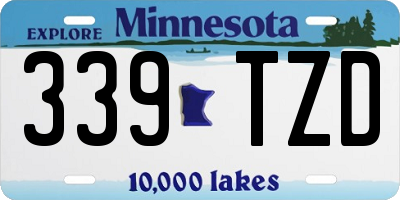 MN license plate 339TZD