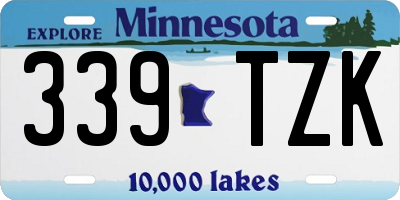 MN license plate 339TZK