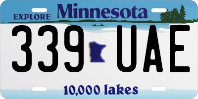 MN license plate 339UAE