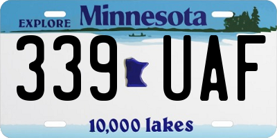 MN license plate 339UAF