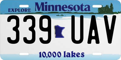 MN license plate 339UAV