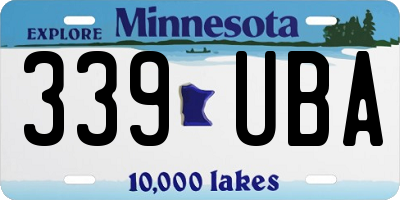 MN license plate 339UBA