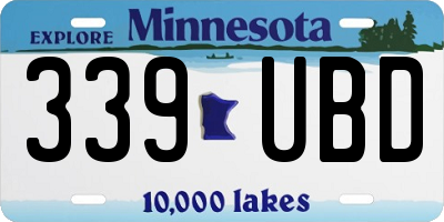 MN license plate 339UBD