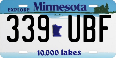 MN license plate 339UBF