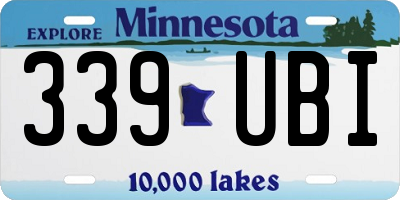 MN license plate 339UBI