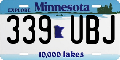 MN license plate 339UBJ