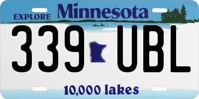 MN license plate 339UBL
