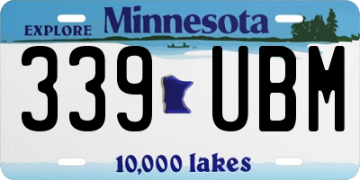MN license plate 339UBM