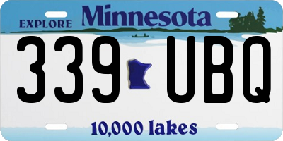 MN license plate 339UBQ