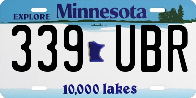 MN license plate 339UBR