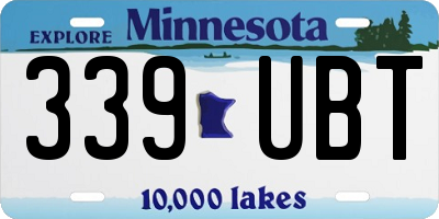 MN license plate 339UBT