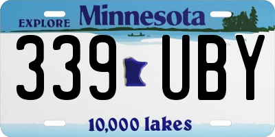 MN license plate 339UBY