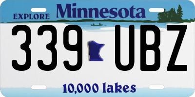 MN license plate 339UBZ