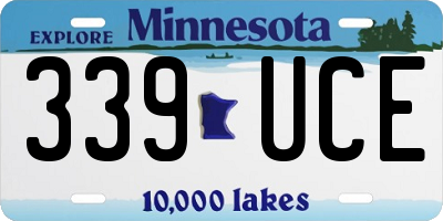 MN license plate 339UCE