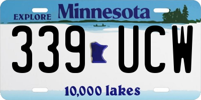 MN license plate 339UCW