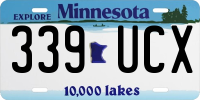 MN license plate 339UCX