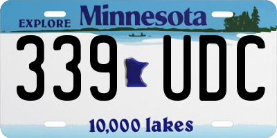 MN license plate 339UDC