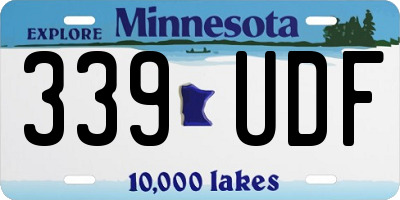 MN license plate 339UDF