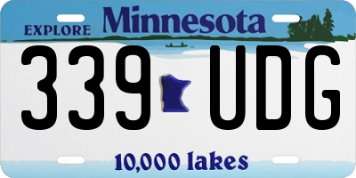 MN license plate 339UDG