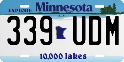 MN license plate 339UDM