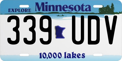 MN license plate 339UDV