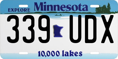 MN license plate 339UDX