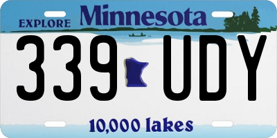MN license plate 339UDY