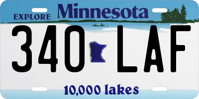 MN license plate 340LAF