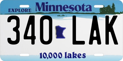 MN license plate 340LAK