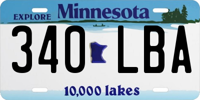 MN license plate 340LBA