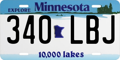 MN license plate 340LBJ
