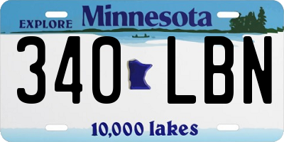 MN license plate 340LBN
