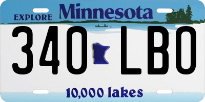 MN license plate 340LBO