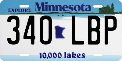MN license plate 340LBP