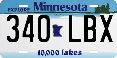 MN license plate 340LBX