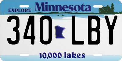 MN license plate 340LBY
