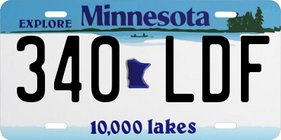 MN license plate 340LDF
