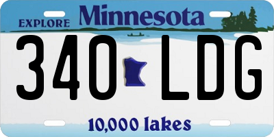 MN license plate 340LDG