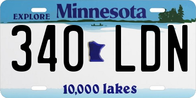 MN license plate 340LDN