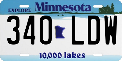MN license plate 340LDW