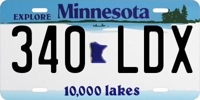 MN license plate 340LDX