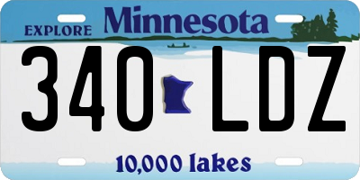 MN license plate 340LDZ