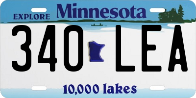 MN license plate 340LEA