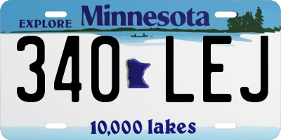 MN license plate 340LEJ